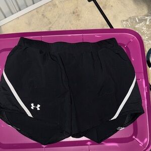 Under Armour Women's Black and White Athletic Shorts